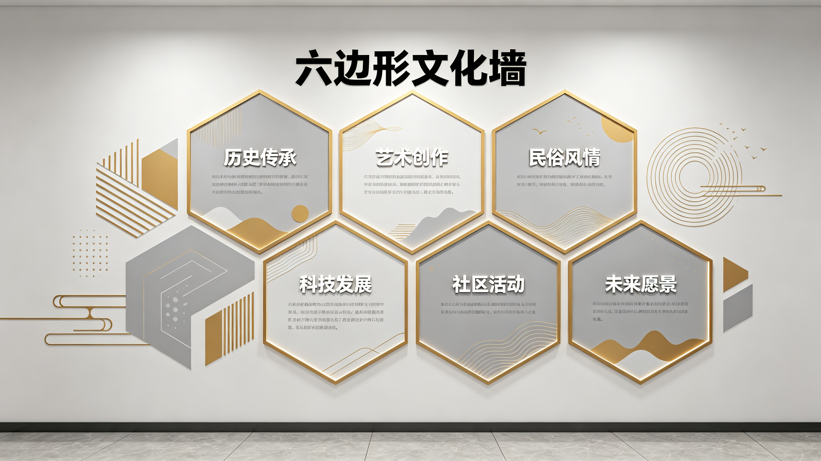 桐乡企业文化墙 | 六边形信息美学